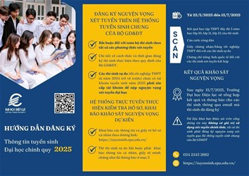 HƯỚNG DẪN ĐĂNG KÝ NGUYỆN VỌNG XÉT TUYỂN TRÊN HỆ THỐNG TUYỂN SINH CHUNG CỦA BỘ GDDT